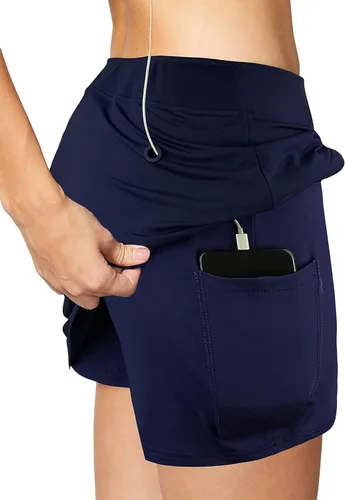 Vista 2 de Oyamiki - Falda pantalón deportiva para mujer, diseño ligero ideal para tenis, correr, entrenamiento, deporte y golf