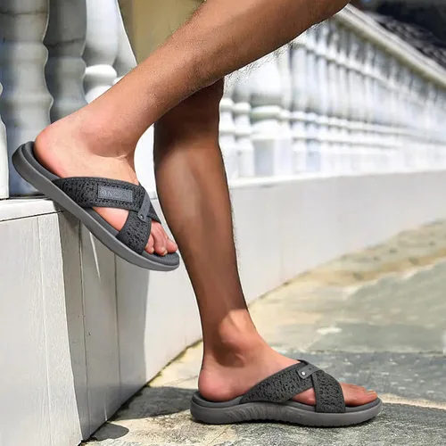 Vista 7 de ONCAI Sandalias cruzadas para hombre, soporte de arco, sandalias deportivas con plantilla ortopédica para fascitis plantar