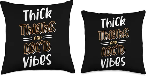 Vista 3 de Locs Afro Dreadlocks Love Natural Beauty Hair Locd Thick Thighs Loc'd Vibes Afro Hair - Almohada africana americana, 16 x 16 pulgadas, multicolor