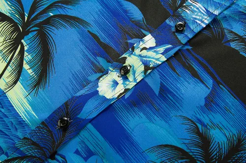Vista 5 de EUOW - Camisa hawaiana de manga corta para hombre, con botones, de verano, para playa