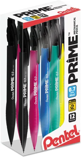 Vista 7 de Pentel Prime - Portaminas de 0.028 in, barril negro, caja de 12 (AX7A)