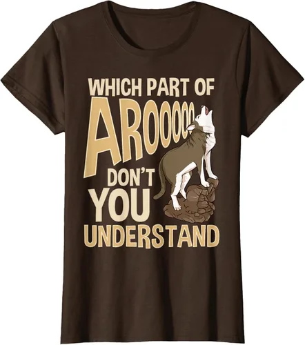 Vista 21 de What Part Of Aroooo Don't You Understand Husky - Camiseta para perro, Negro, S