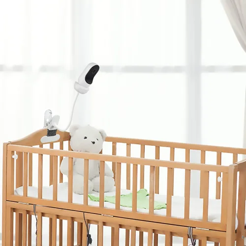 Vista 6 de AOZTSUN Soporte para monitor de bebé, compatible con Owlet Cam/Duo y otras cámaras, clip flexible de 15.7 pulgadas, montaje en pared, metal