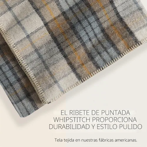 Vista 6 de Pendleton Eco-Wise - Manta 100% lana, de origen responsable, calidad reliquia Manta lavable para todas las estaciones, tamaño King de 108 x 96