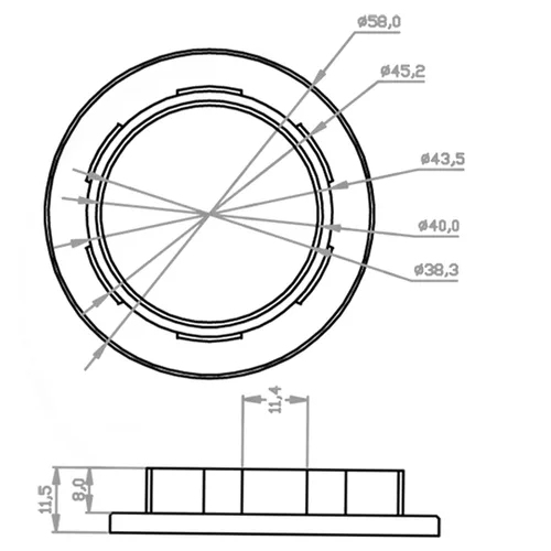 Vista 4 de 4 anillos roscados de base media y 1 herramienta de extracción de anillo de sombra negra para enchufes de base E26 con diámetro de 1-1/2 pulgadas