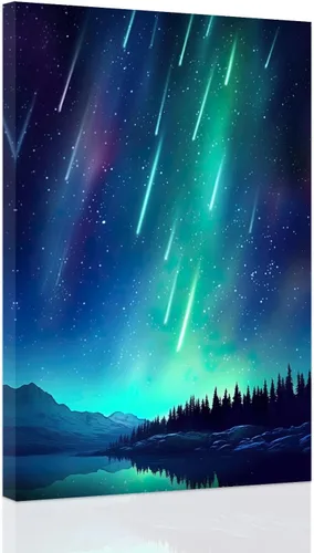 Vista 10 de CCWACPP Lienzo decorativo para pared, diseño de auroras boreales, impresiones de naturaleza, paisaje, nieve, montaña, decoración para sala de estar