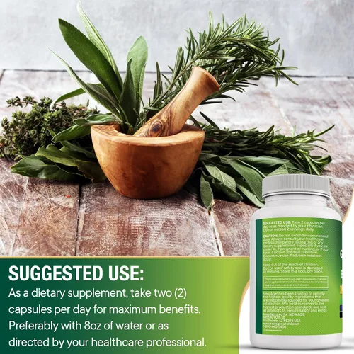 Vista 5 de NEW AGE Aceite de orégano Extracto de ajo y hoja de olivo con astrágalo - Suplemento para mujeres y hombres - 60