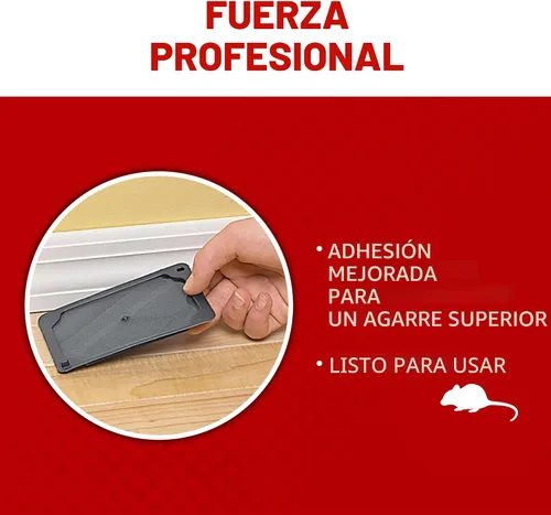 Vista 4 de Tomcat - Trampas de pegamento tamaño de ratón con Eugenol para mayor adherencia para ratones, cucarachas y arañas, 6 trampas Almohadillas