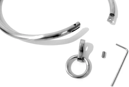 Vista 5 de Cuffstore Gargantilla de acero inoxidable con cierre de 14 pulgadas con anillo, Acero inoxidable satinado, no conocido