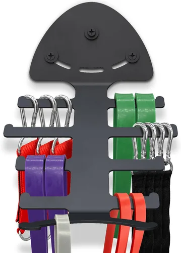 Vista 9 de Exercise Resistance Band Rack, Resistance Bands Storage Hanger Gym Equipment Organizer Rack for Pull Up Bands, Multi-Purpose Gym Equipment Storage