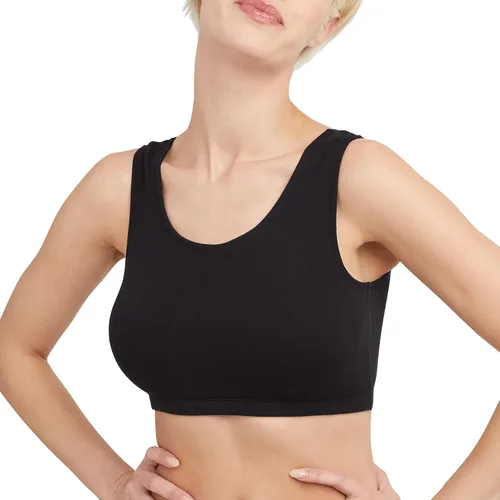 Vista 2 de Hanes Top corto de algodón con cuello redondo para mujer (paquete de 3)