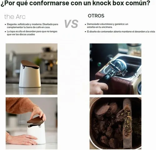 Vista 5 de Crema Coffee Products Caja de Golpe Arc Capacidad para 12–16 pastillas de espresso Construcción duradera resistente a las manchas con base