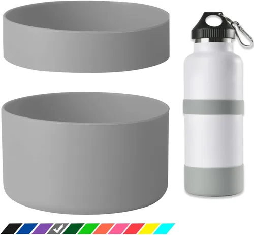 Vista 6 de Greant Funda protectora doble para botella de agua compatible con Hydro Flask, funda flexible de silicona compatible con funda Hydroflask, funda