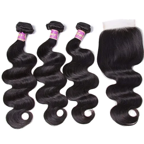 Vista 32 de UNICE - 3 extensiones de cabello humano ondulado marrón castaño ombre, brasileño, remy, 8, 10, 10 pulgadas, extensiones de cabello humano ondulado