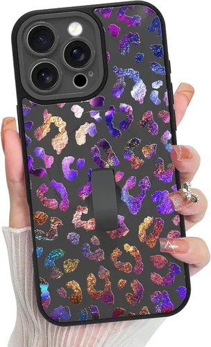 Vista 158 de KANGHAR Compatible con iPhone 17 Pro Case Spot Pattern - Negro Mancha rosada negra