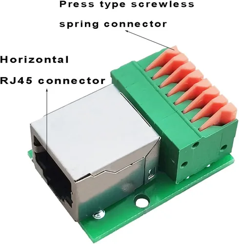 Vista 4 de Terminal de conexión Ethernet RJ45 de 2 piezas - RJ45 8P8C hembra a 8Pin adaptador Terminal Breakout, tipo de prensa rápida Conector de interfaz
