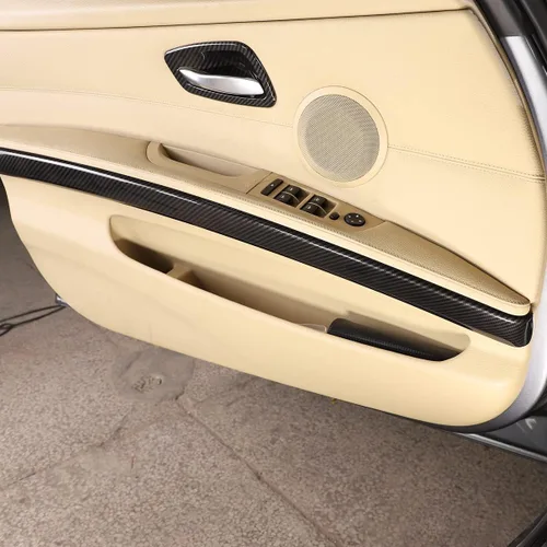 Vista 6 de Ajuste interior del panel de la puerta del coche para BMW 3 series E90 E93 2005-2012 accesorios del coche, ABS, 4PCS (fibra de carbono) -PS. Pls