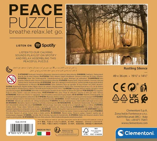 Vista 3 de Clementoni - 35118 - Peace Puzzle - Rustling Silence - Rompecabezas de 500 piezas, hecho en Italia, rompecabezas para adultos