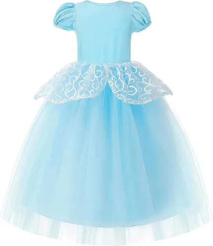 Vista 3 de Princess Costume Cinderella Dresses for Girls Blue Dress Up Clothes Accessories for Toddler Girls Fancy Dress Birthday Party