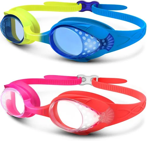 Vista 21 de OutdoorMaster - Gafas de natación de ajuste rápido para niños (2 unidades)