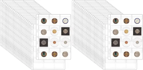 Vista 26 de 120 bolsillos de bolsillo para monedas, 2.480 x 2.638 in, colección de 12 bolsillos (2.480 in x 2.638 in cada bolsillo)
