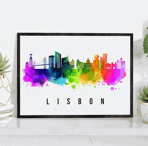 Vista 27 de Póster de Kazan Skyline Rusia, pintura de paisaje urbano de Kazan, póster de Rusia, paisaje urbano de Kazán y estampado de monumentos, arte de pared