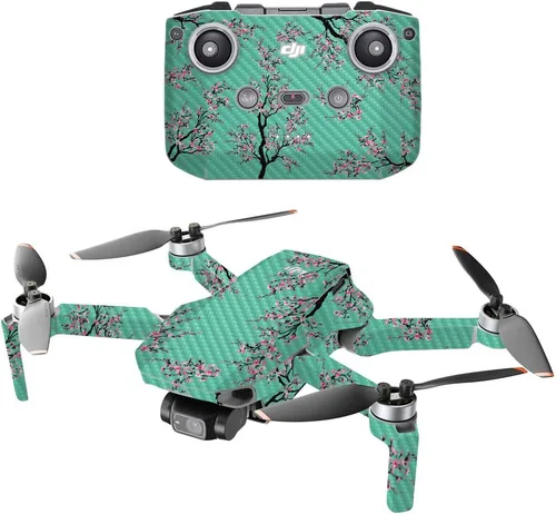 Vista 28 de MightySkins - Drone portátil de fibra de carbono compatible con DJI Mini 2, morado antiguo, acabado de fibra de carbono texturizado protector