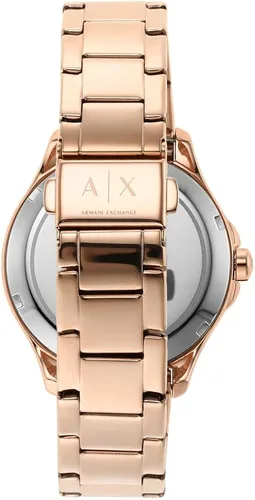 Vista 4 de Armani Exchange - Reloj de vestir de acero inoxidable con tres manos para mujer, Oro rosa automático, Reloj automático