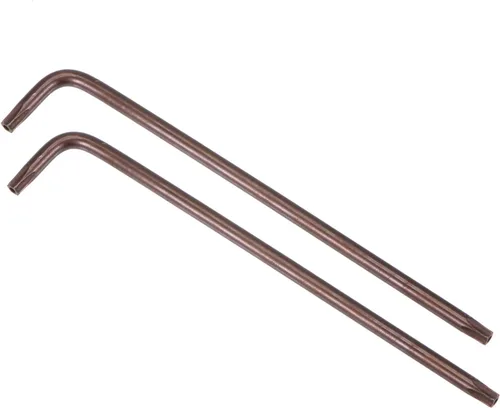 Vista 16 de uxcell T6 Anti manipulación Torx Star Key Bit Llave, forma de L 2.68 pulgadas brazo largo, acero S2 2 PC
