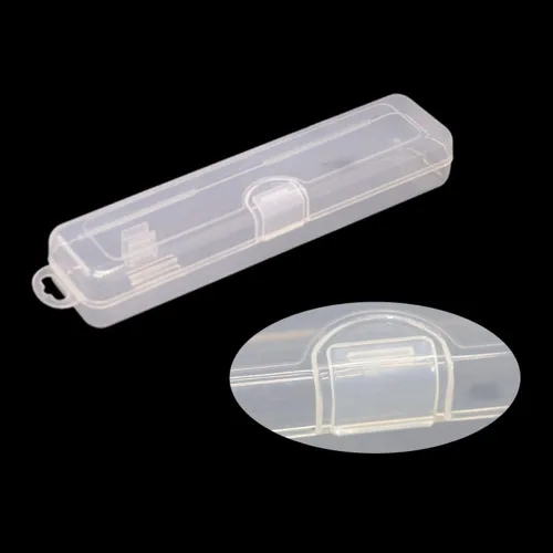 Vista 4 de Estuche portátil para cepillos de dientes, contenedor de plástico duro a prueba de polvo y caja de pasta de dientes (rectángulo-2 piezas)