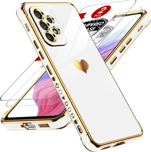 Vista 103 de LeYi Funda para Motorola-G 2025: Love Heart Plating Luxury, Negro