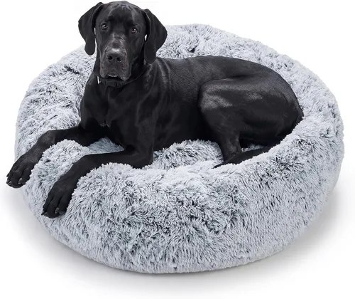 Vista 55 de JOLLYVOGUE - Cama para perros y gatos, cama relajante y antiestrés para mascotas y perros pequeños, cojín esponjoso en forma de dona para mascotas