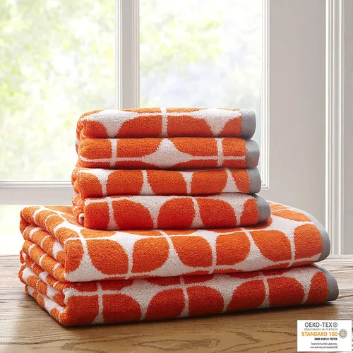 Vista 3 de Intelligent Design Lita - Juego de toallas de baño de algodón, jacquard altamente absorbentes, 6 piezas incluyen 2 toallas de baño y 4 toallas