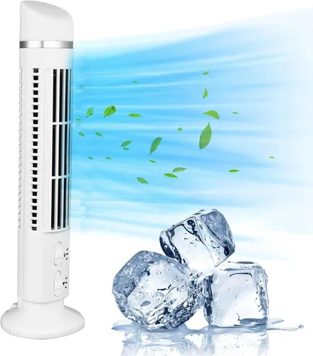 Vista 3 de Ventilador de torre sin aspas, oscilante de 90 grados, silencioso ventilador de escritorio USB, ventilador de enfriamiento eléctrico silencioso
