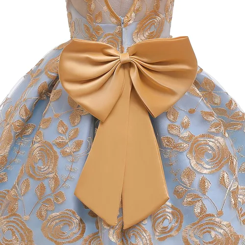 Vista 5 de Vestidos de flores para niñas TTYAOVO. Vestido para bodas de princesa para niñas pequeñas.