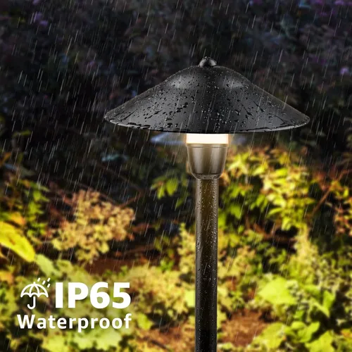 Vista 4 de SUNVIE Low Voltage Pathway Lights 12-24V 3W Landscape Lighting, 3000K LED Low Voltage Landscape Lights, IP65 Waterproof Aluminum Path and Area Light