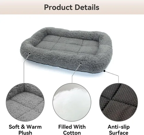 Vista 4 de LESYPET Cama para gatos de interior, cojín de sueño rizado con almohada elevada alrededor, alfombrilla lavable para mascotas
