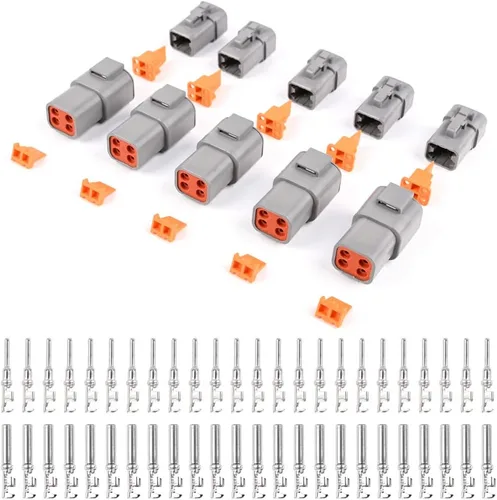 Vista 8 de JRready 44 conectores ST6283 de 2 pines, 2 cables IP67 impermeable Deutsch DTP conector, conectores eléctricos automotrices DTP04-2P/DTP06-2S