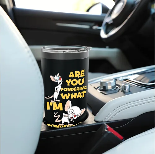 Vista 6 de Pinky and the Brain Vaso aislado de acero inoxidable Pondering