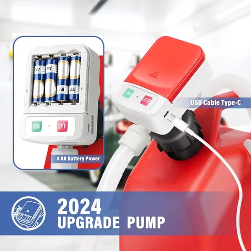 Vista 3 de Nitigo Bomba de transferencia de combustible con sensor de parada automática y protección contra fugas (3.2 GPM), bomba de transferencia portátil