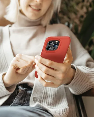 Vista 7 de Funda diseñada para iPhone 14 Pro Max, funda protectora de silicona líquida a prueba de golpes con forro de microfibra suave antiarañazos, ultra