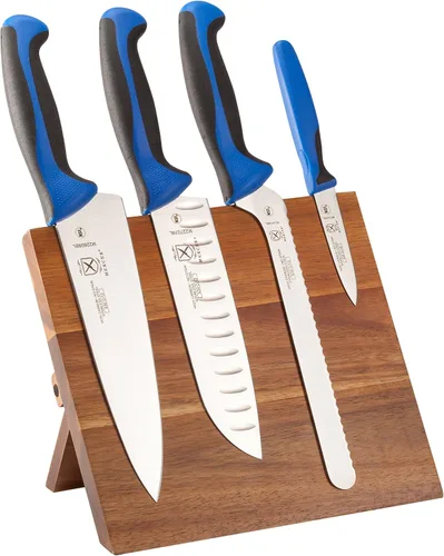 Vista 23 de Mercer Culinary Millennia - Juego de 5 tableros magnéticos con asas negras, acacia, 16 x 8 x 18 pulgadas