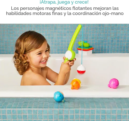 Vista 2 de Munchkin® Fishin'™ - Juguete magnético de baño para bebés y niños pequeños, juego de 4 piezas