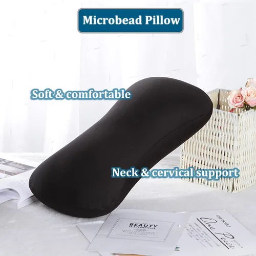 Vista 2 de Almohada de cuello de microcuentas para apretar, almohada para reposacabezas de hueso y soporte cervical, cojín cómodo y suave de tubo universal