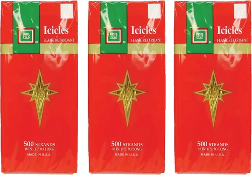 Vista 7 de Decoración de lluvia para árbol de Navidad, 1000 hebras por paquete de Brite Star