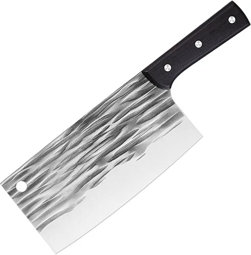 Vista 5 de Cuchillo de chef profesional, acero inoxidable de alta resistencia de 7.5 pulgadas, hoja de cocina afilada con mango de plástico (1)