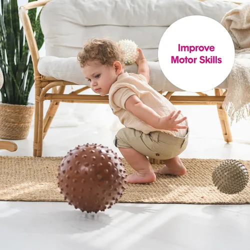 Vista 6 de Edushape Pelota sensorial original, bola de bebé de 7 pulgadas para el desarrollo de habilidades motoras gruesas en niños de 6 meses en adelante