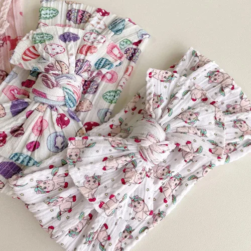 Vista 6 de 6 bandas de nailon para el pelo de Navidad para niños pequeños, diademas y lazos para bebés para niños, frescas, dulces, suaves, elásticas