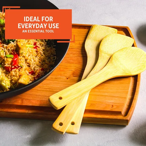 Vista 6 de IMUSA USA Cookware - Juego de cucharas (3 piezas, bambú)