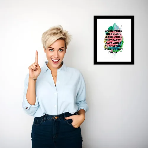 Vista 5 de Arte de pared motivacional, impresión de póster con cita de tipografía